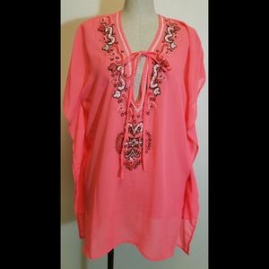Spiaggia dolce Neon Pinkish Orange cover up